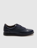 Genuine Leather Navy Blue Lace-up Men's Casual Shoes