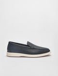 Genuine Leather Navy Blue Men's Loafer