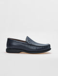 Genuine Leather Navy Blue Men's Casual Shoes