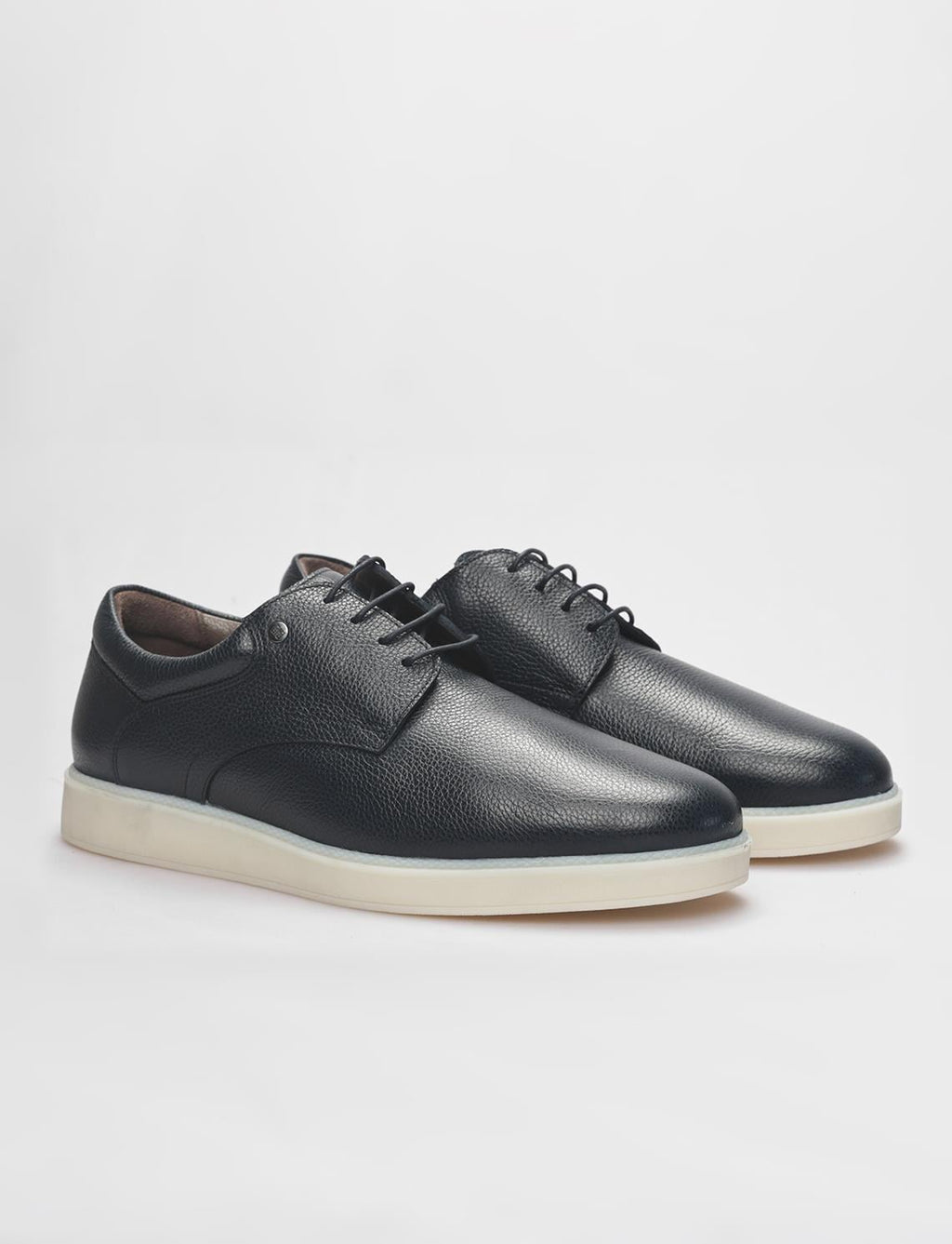 Genuine Leather Navy Blue Lace-up Men's Casual Shoes