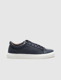Genuine Leather Navy Blue Lace-up Men's Sneaker
