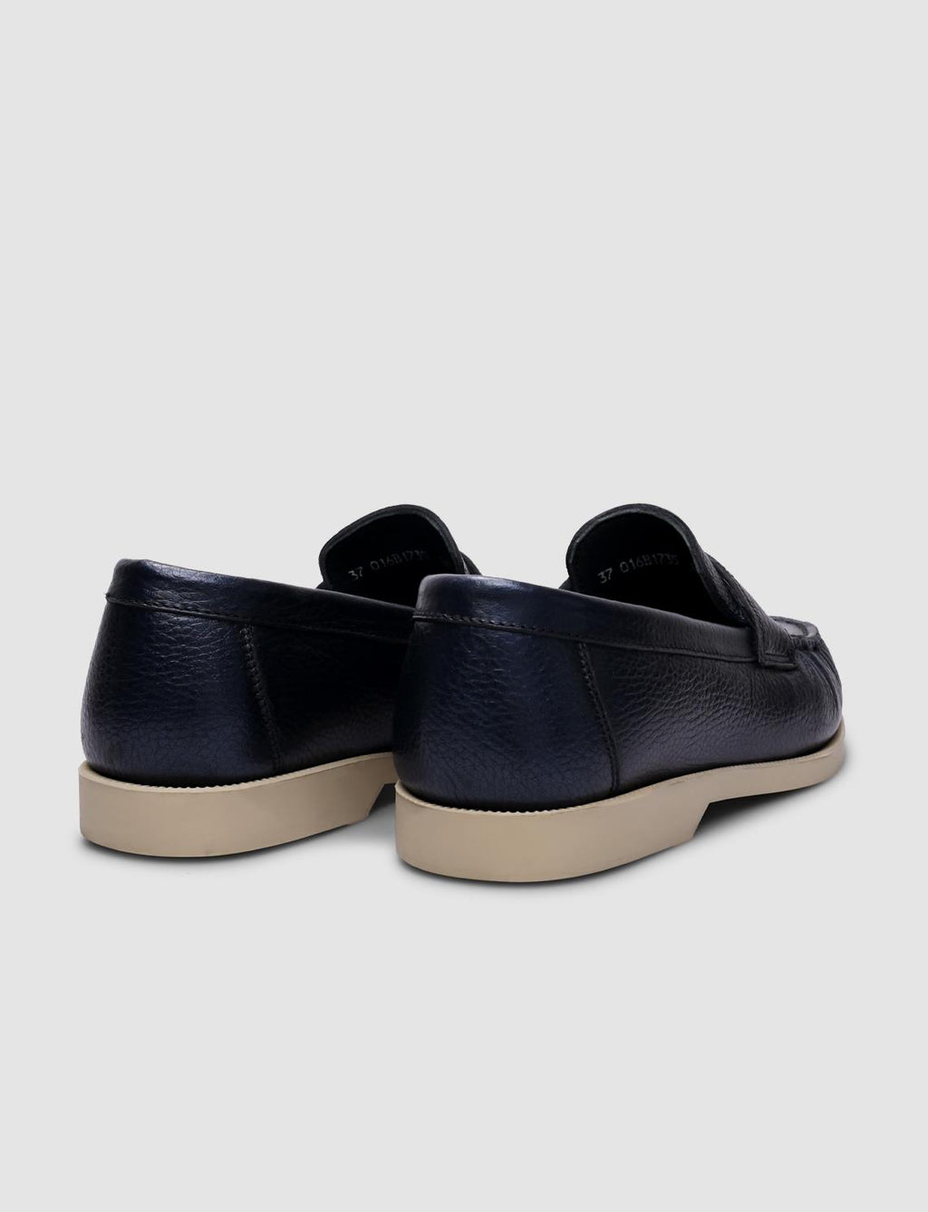 100% Genuine Leather Navy Blue Women's Casual Shoes