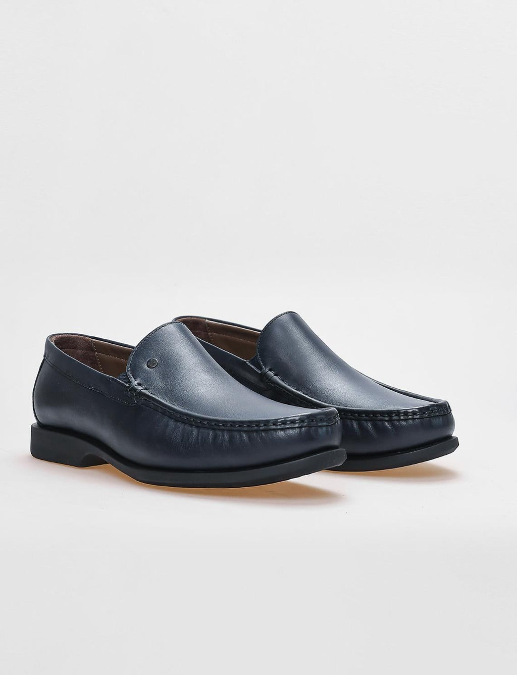Genuine Leather Navy Blue Men's Casual Shoes