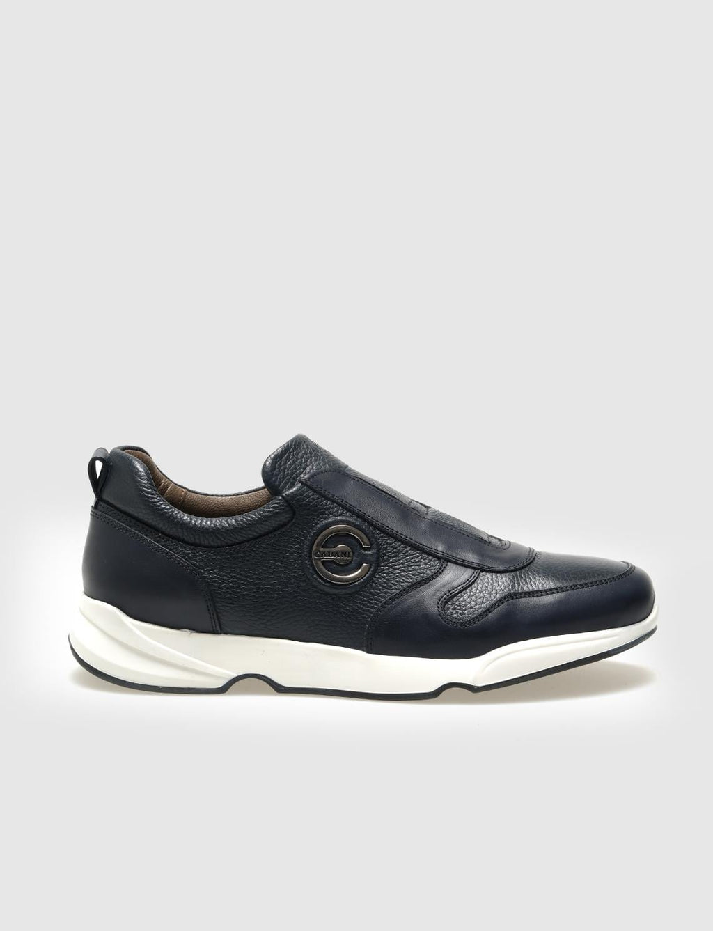 Genuine Leather Navy Blue Men's Athletic Shoes