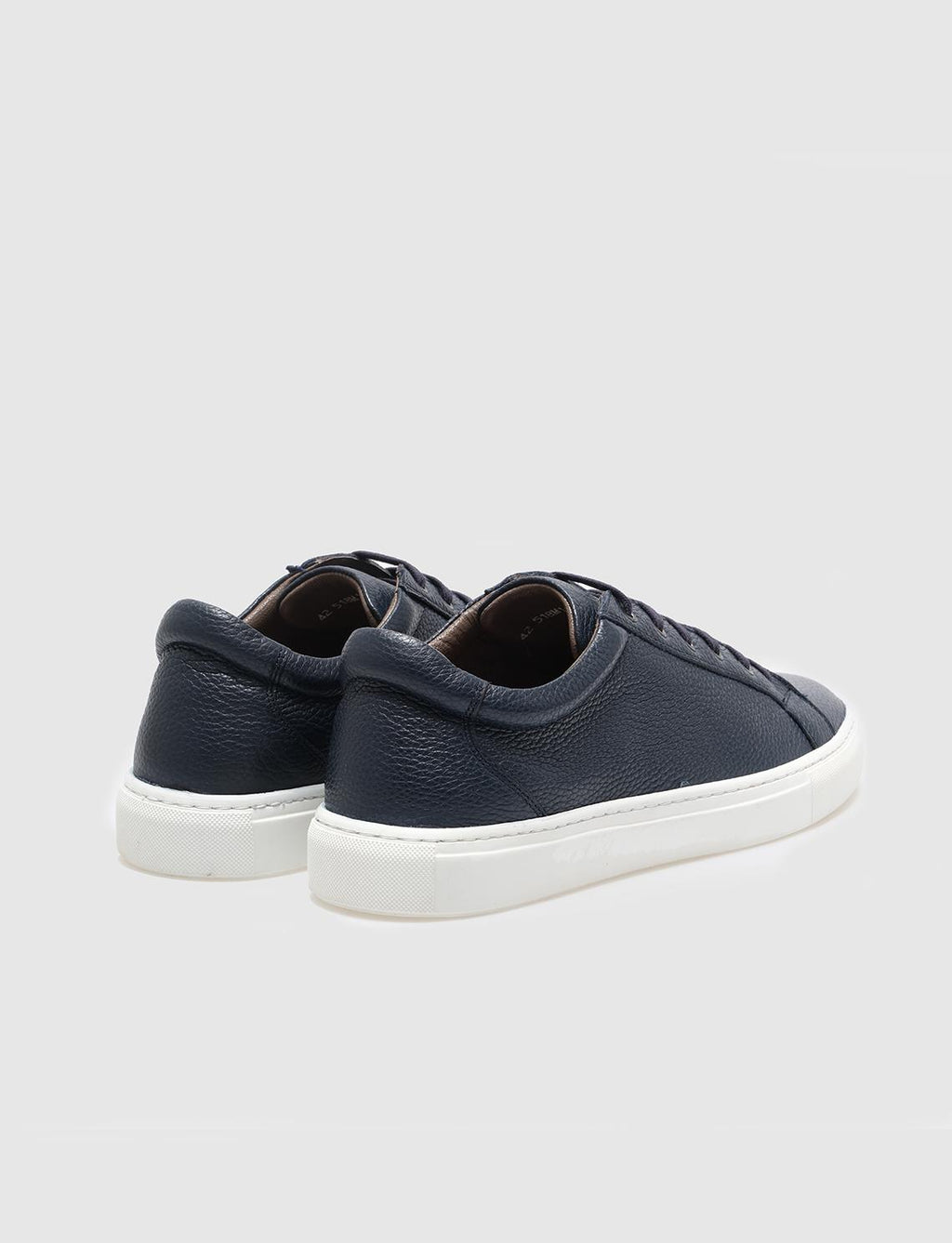 Genuine Leather Navy Blue Lace-up Men's Sneaker