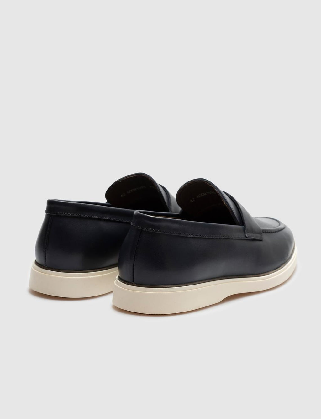 Genuine Leather Navy Blue Men's Casual Shoes