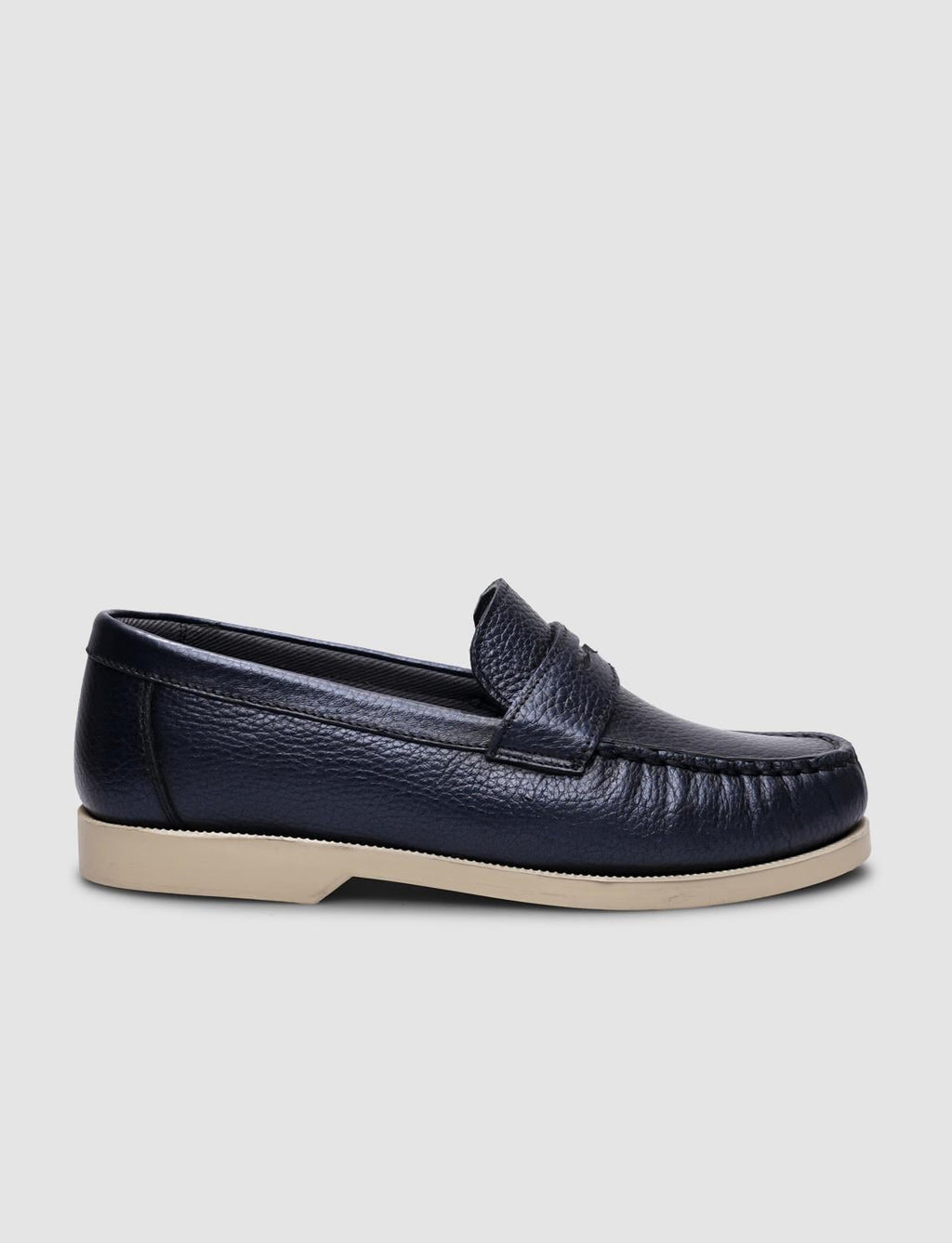 100% Genuine Leather Navy Blue Women's Casual Shoes