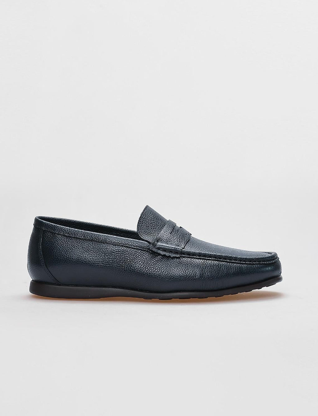 Genuine Leather Navy Blue Men's Casual Shoes