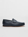 Genuine Leather Navy Blue Men's Casual Shoes