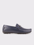 Genuine Leather Navy Blue Men's Loafer