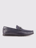 Genuine Leather Navy Blue Men's Loafer