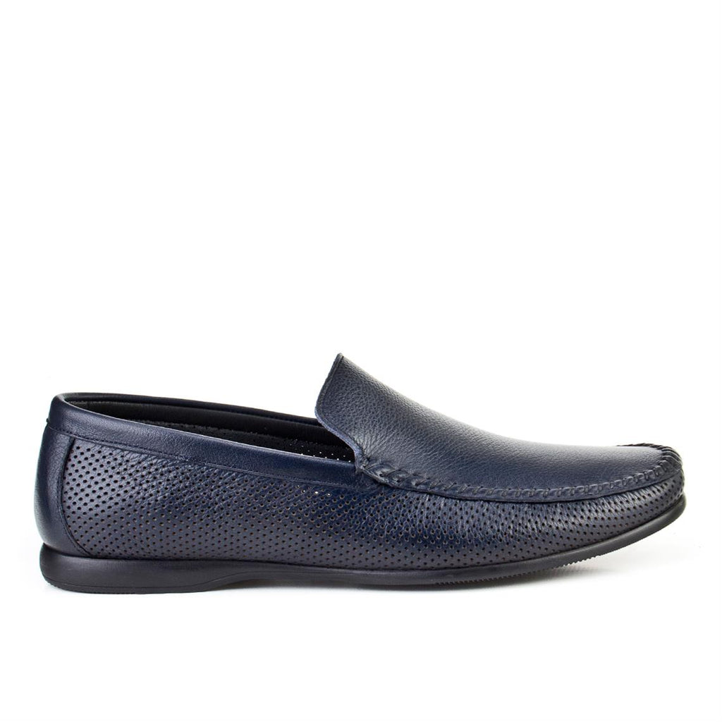 Genuine Leather Navy Blue Men's Loafer