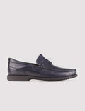 Genuine Leather Navy Blue Non-Slip Men's Casual Shoes