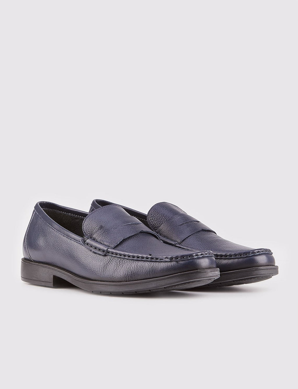 Genuine Leather Navy Blue Men's Casual Winter Shoes