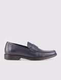 Genuine Leather Navy Blue Men's Casual Winter Shoes