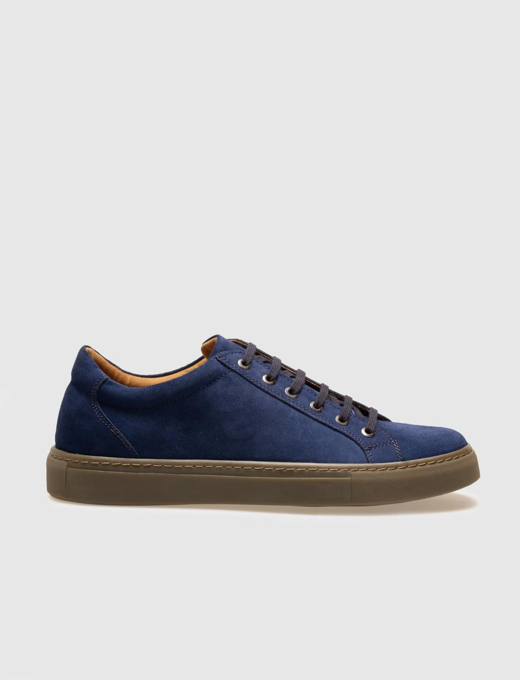 Genuine Leather Blue Suede Lace-up Men's Athletic Shoes