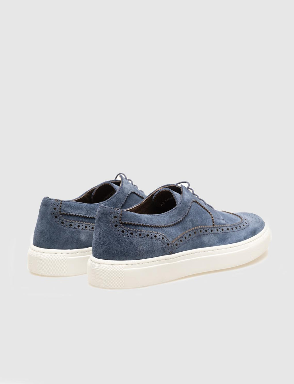 Genuine Leather Blue Suede Lace-up Men's Athletic Shoes