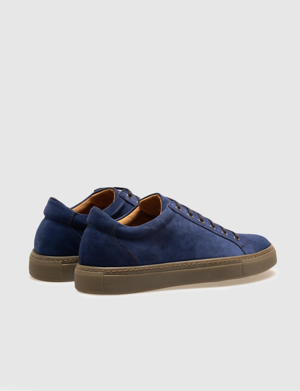 Genuine Leather Blue Suede Lace-up Men's Athletic Shoes
