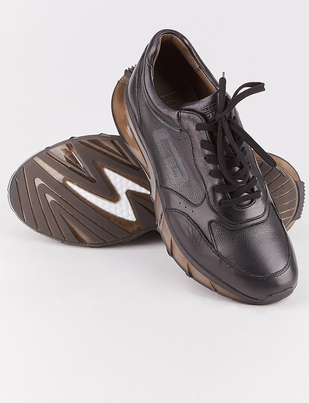 Genuine Leather Seasonal Black Lace-up Men's Athletic Shoes