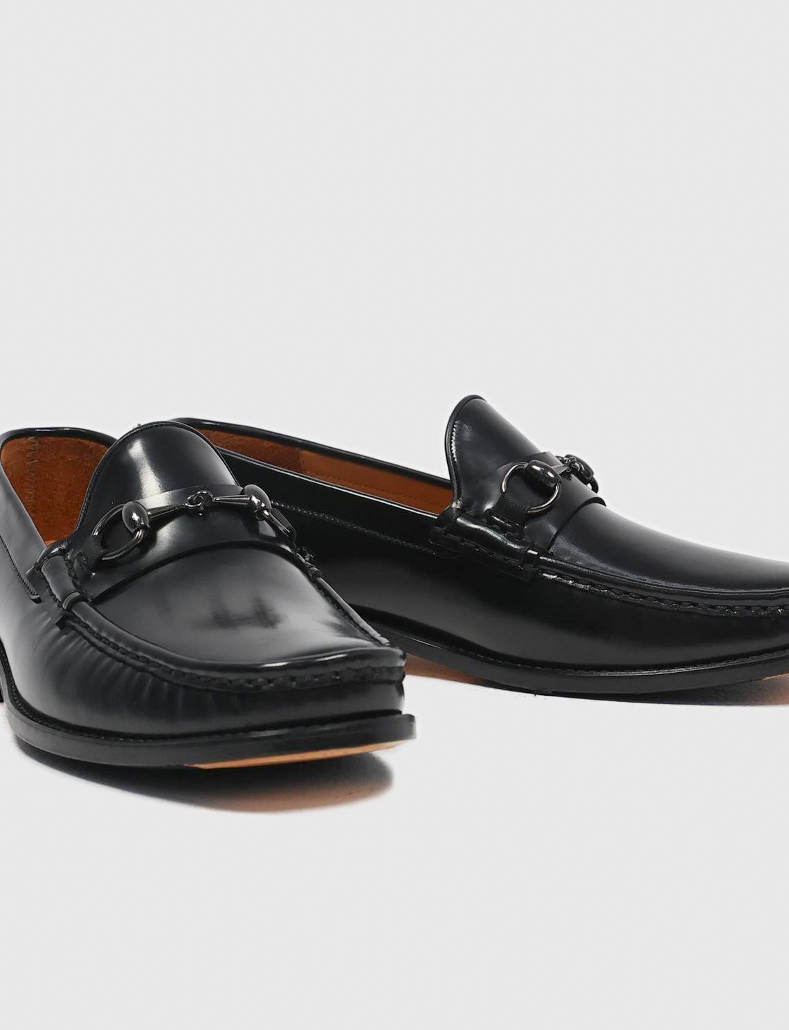Genuine Leather Black Buckle Men's Classic Shoes