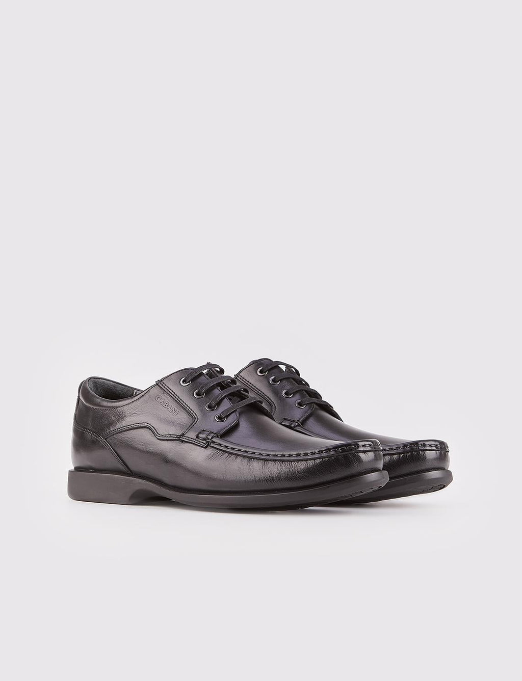 Genuine Leather Textured Black Lace-up Men's Casual Shoes