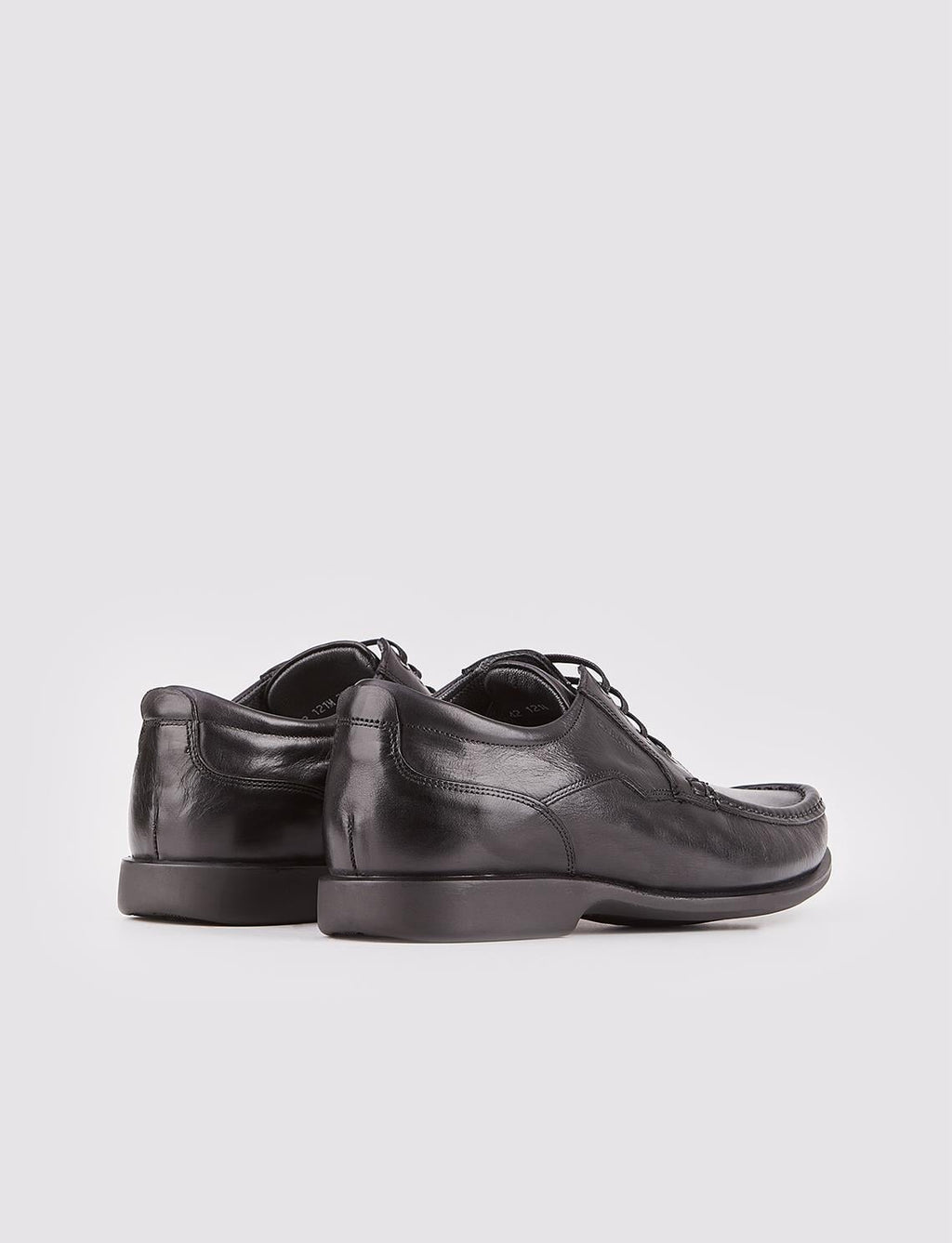 Genuine Leather Textured Black Lace-up Men's Casual Shoes