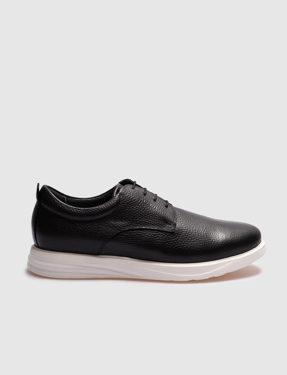 Genuine Leather Black Lace-up Men's Casual Shoes