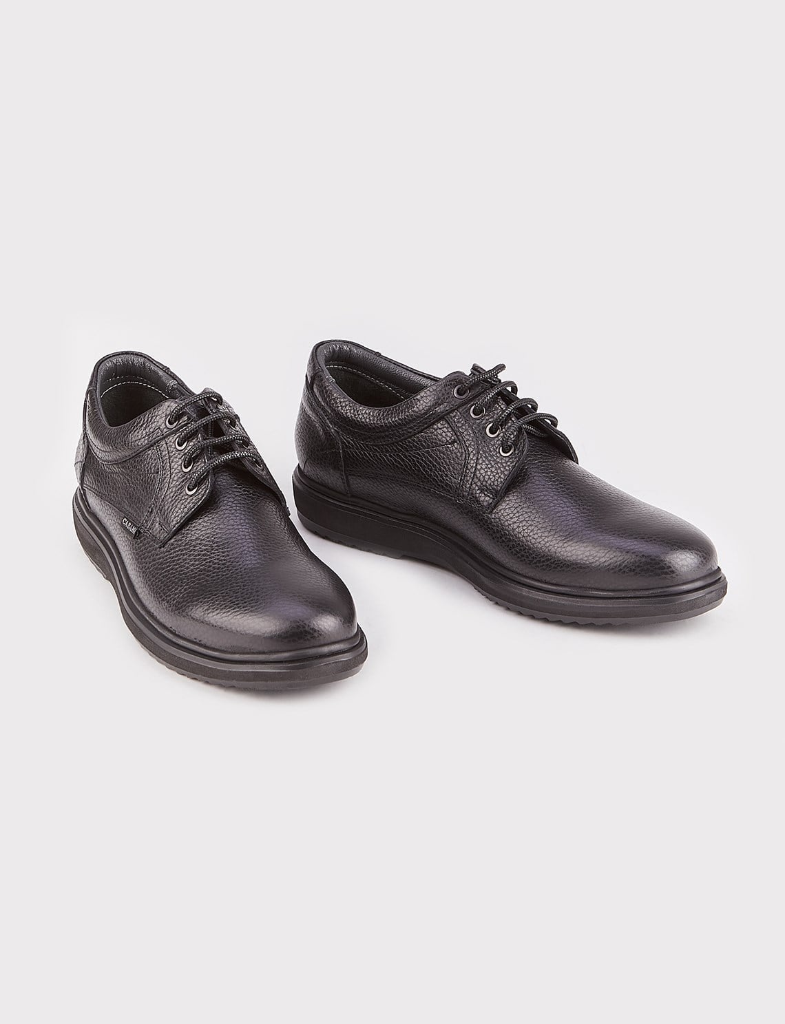 Genuine Leather Black Lace-up Men's Casual Shoes