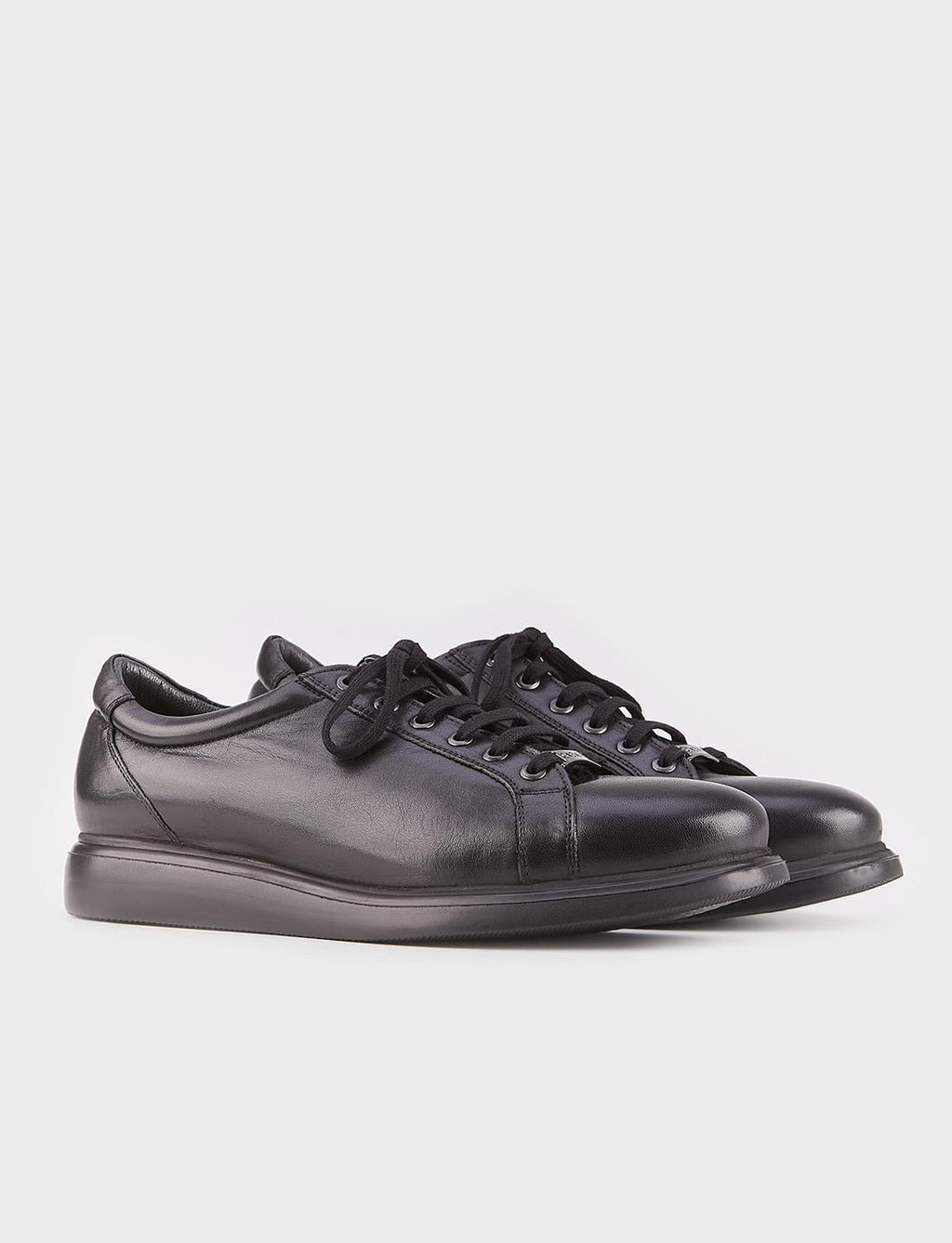 Genuine Leather Black Lace-up Men's Casual Shoes