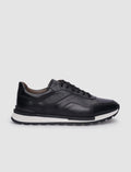Genuine Leather Black Lace-up Men's Sneaker