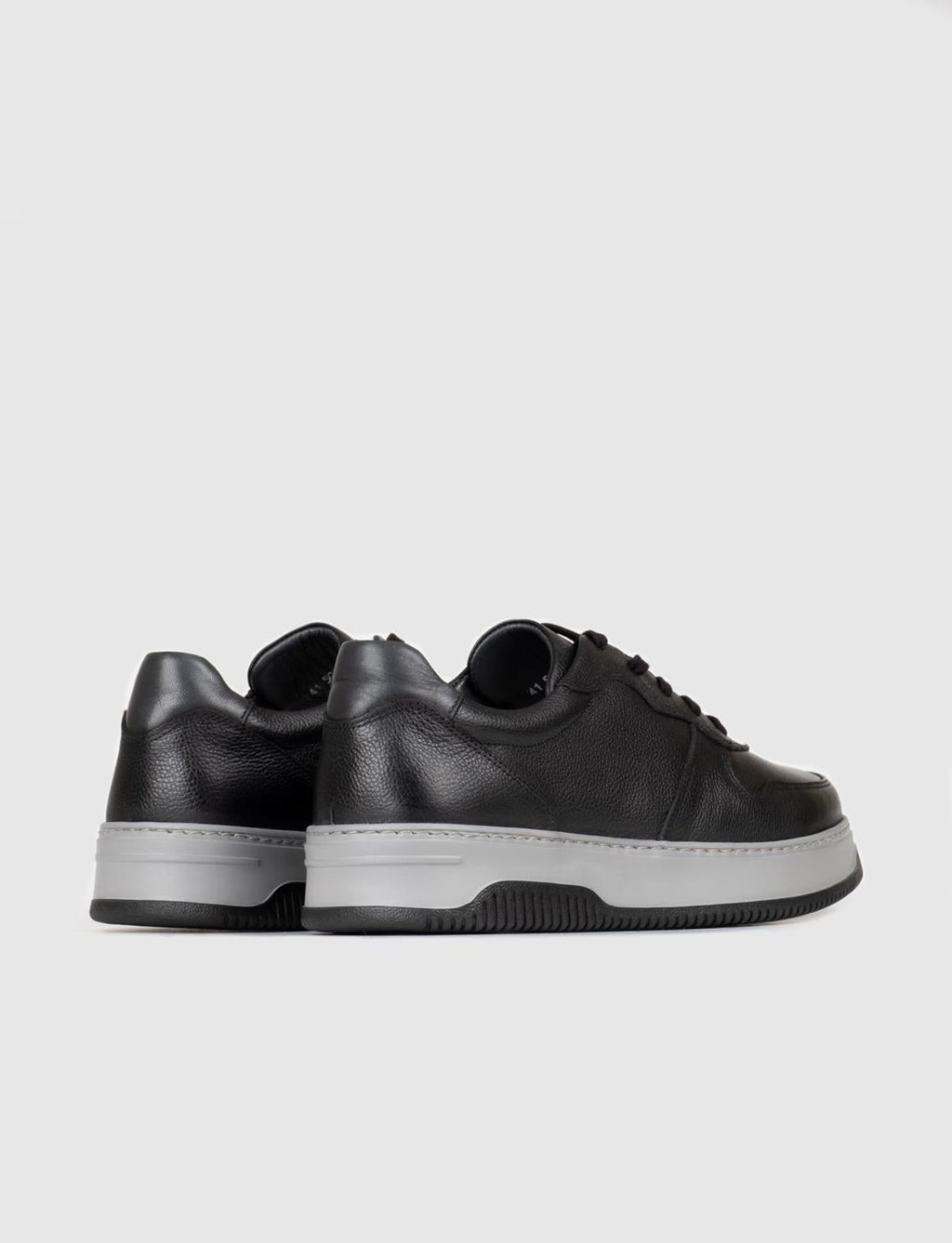 Genuine Leather Black Lace-up Men's Sneaker Sports Shoes