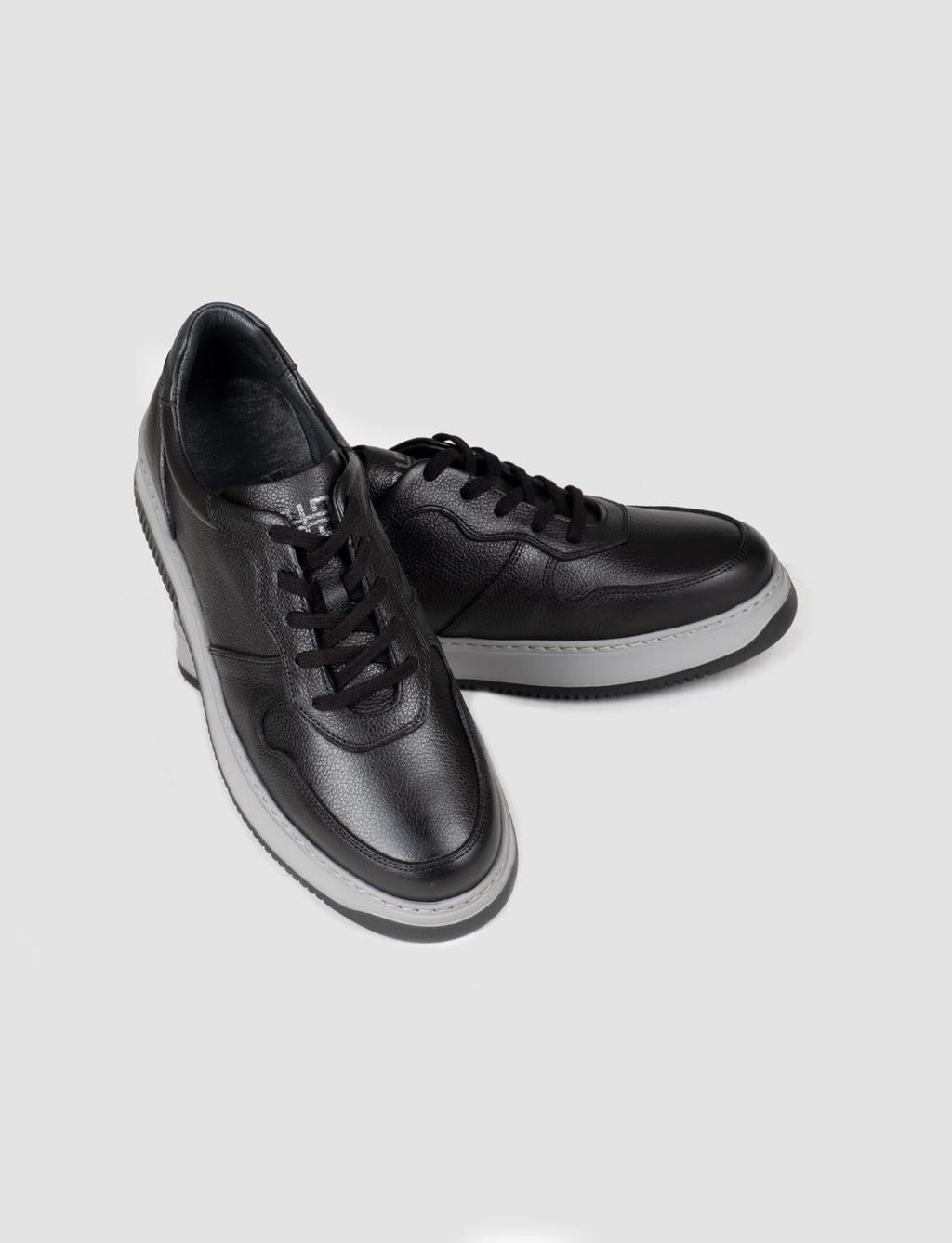 Genuine Leather Black Lace-up Men's Sneaker Sports Shoes