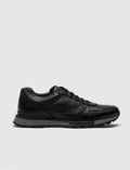 Genuine Leather Black Lace-up Men's Athletic Shoes