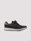 Genuine Leather Black Lace-up Men's Athletic Shoes