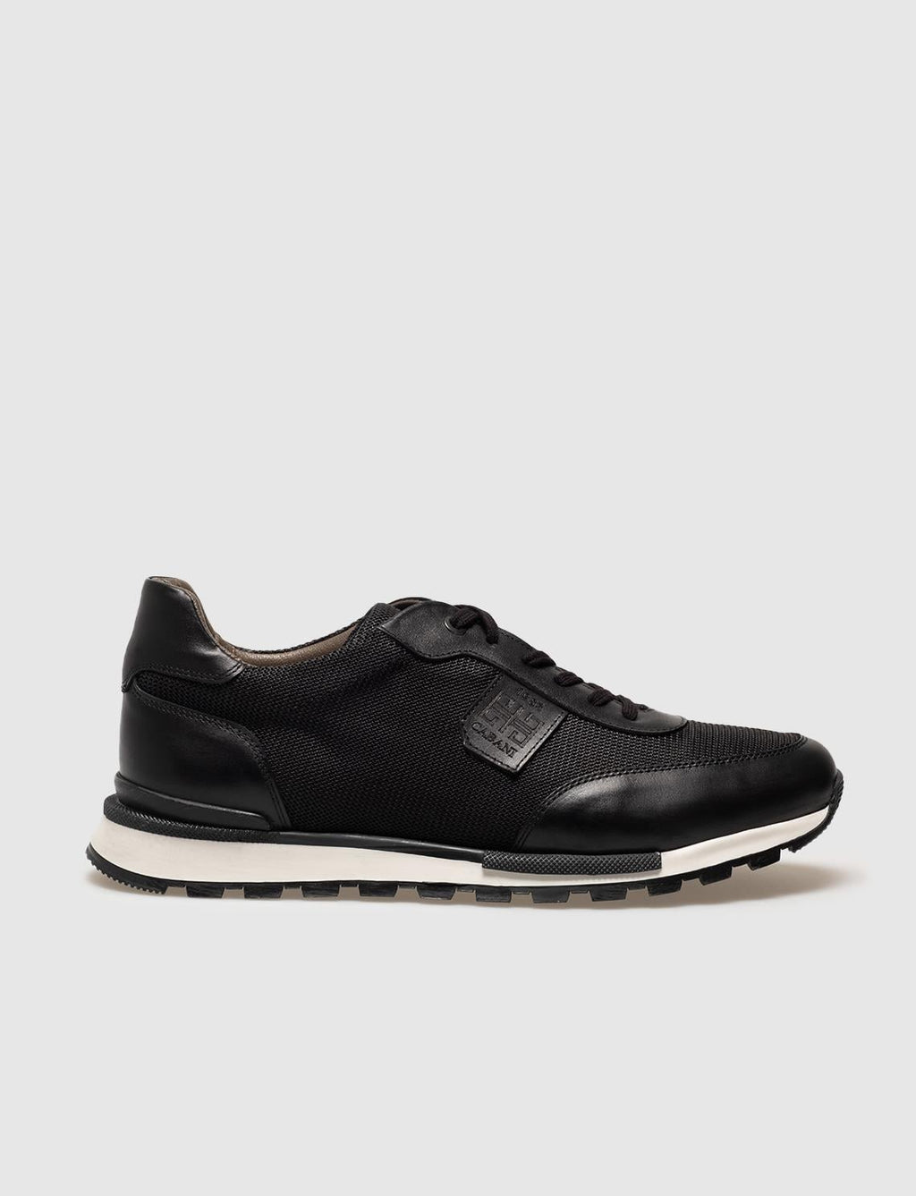 Genuine Leather Black Lace-up Men's Athletic Shoes