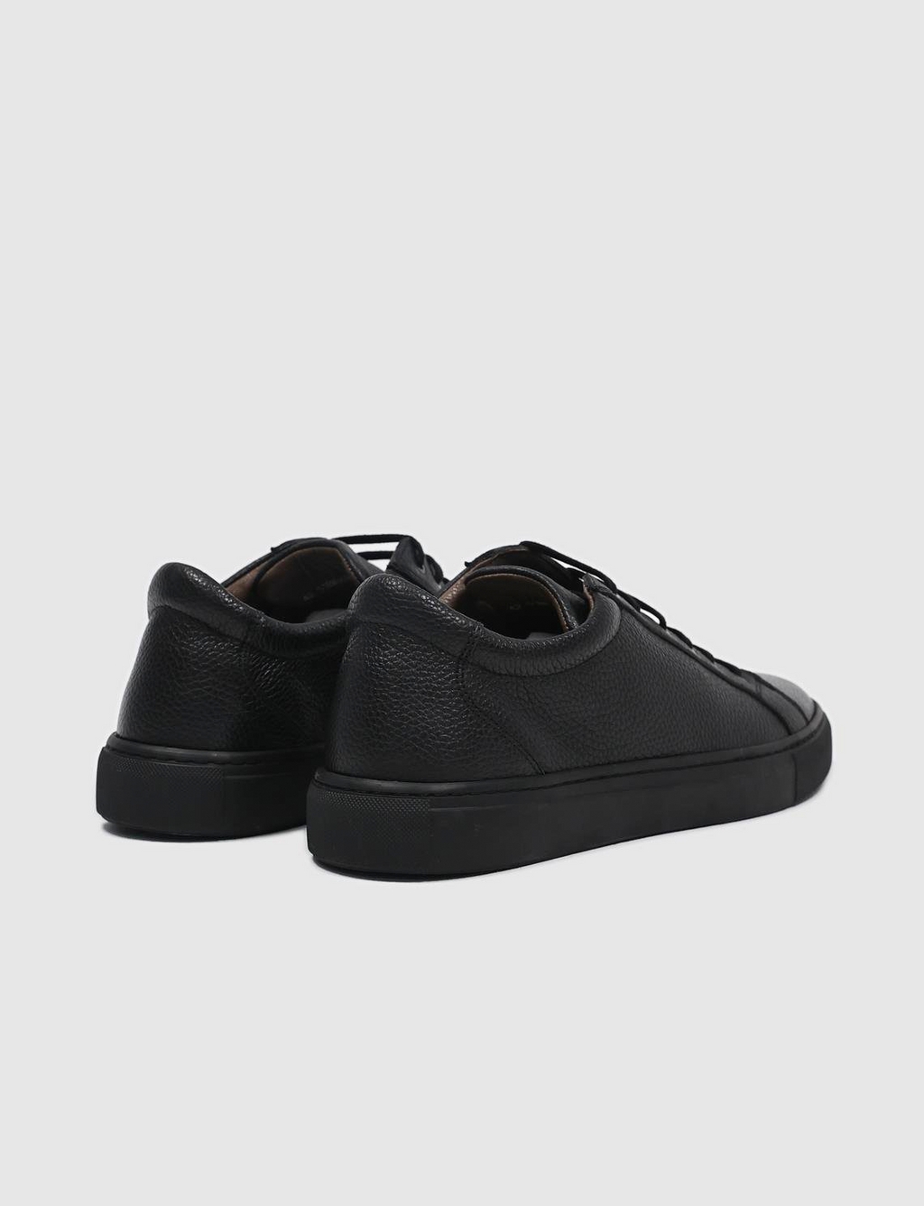 Genuine Leather Black Lace-up Men's Athletic Shoes