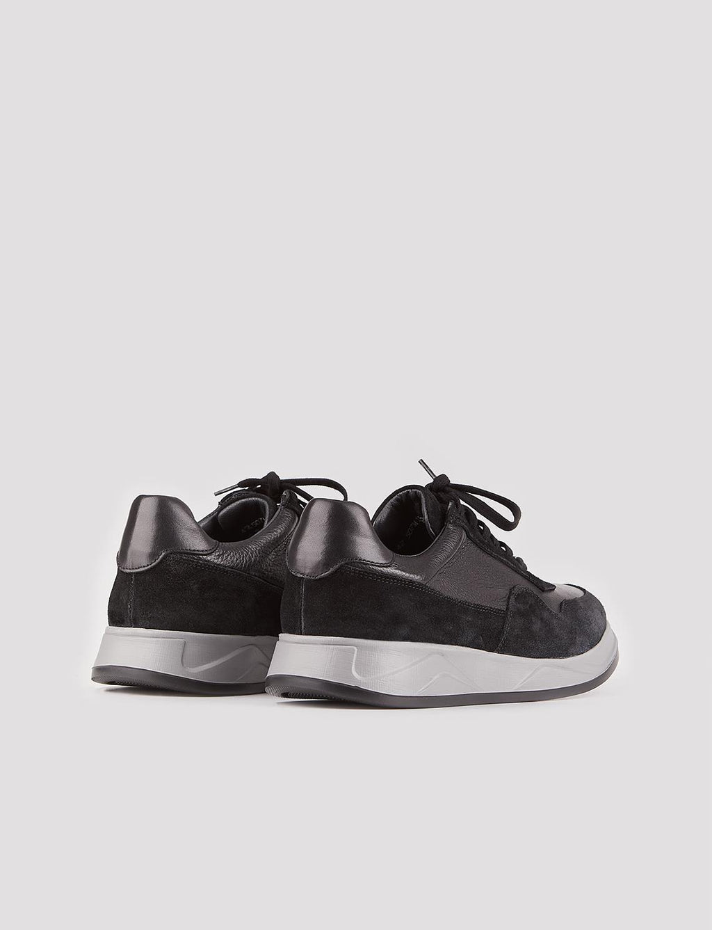 Genuine Leather Black Lace-up Men's Athletic Shoes