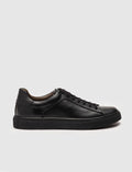 Genuine Leather Black Lace-up Men's Athletic Shoes