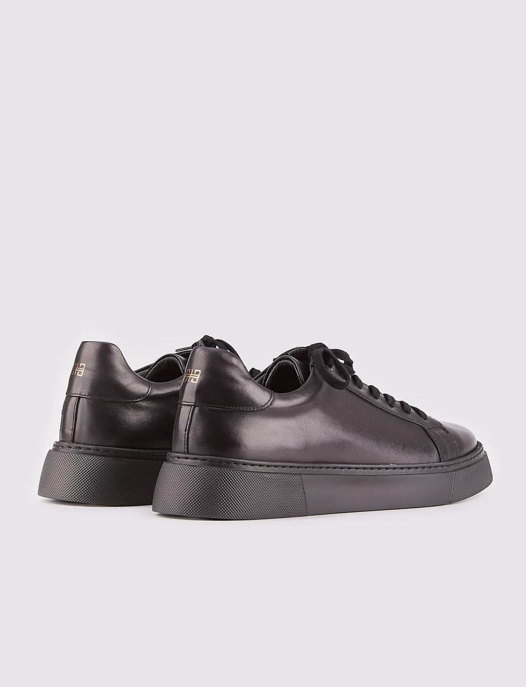 Genuine Leather Black Lace-Up EVA Sole Men's Sneaker Sports Shoes