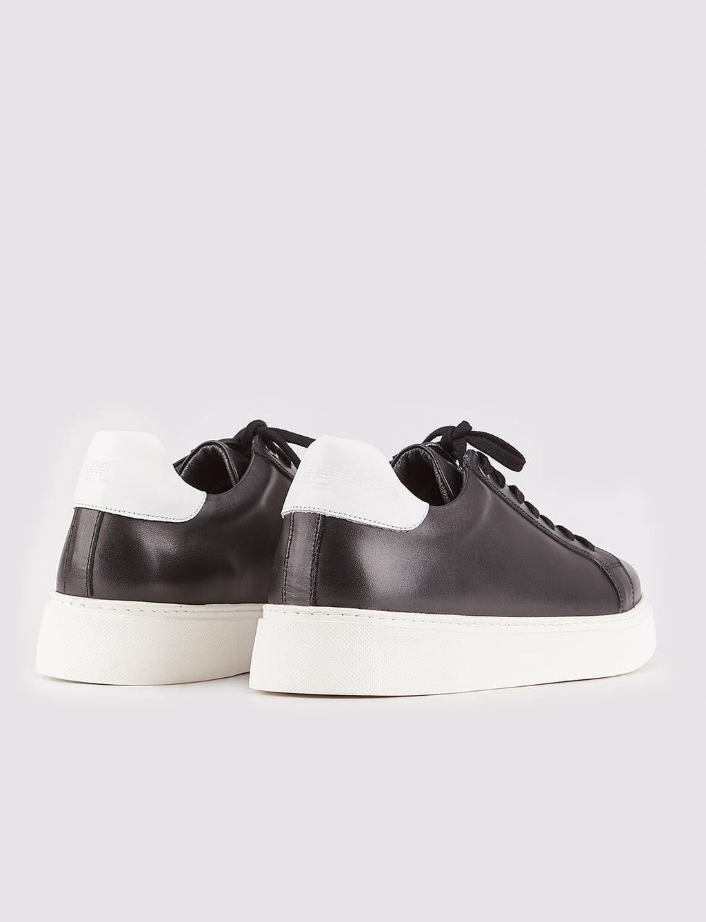 Genuine Leather Black Lace-up Men's Athletic Shoes with EVA Sole