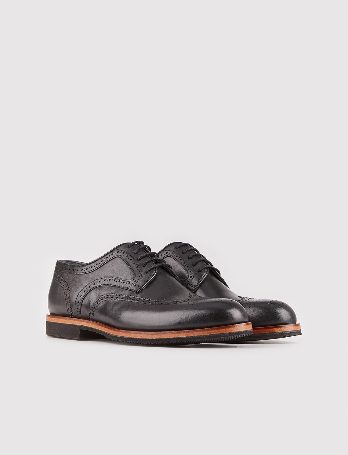 Genuine Leather Black Lace-up Classic Men's Shoes