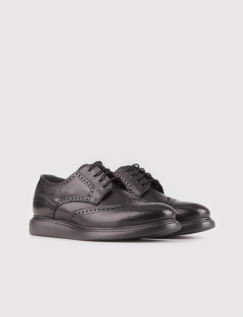 Eva Sole Genuine Leather Black Lace-up Men's Casual Shoes
