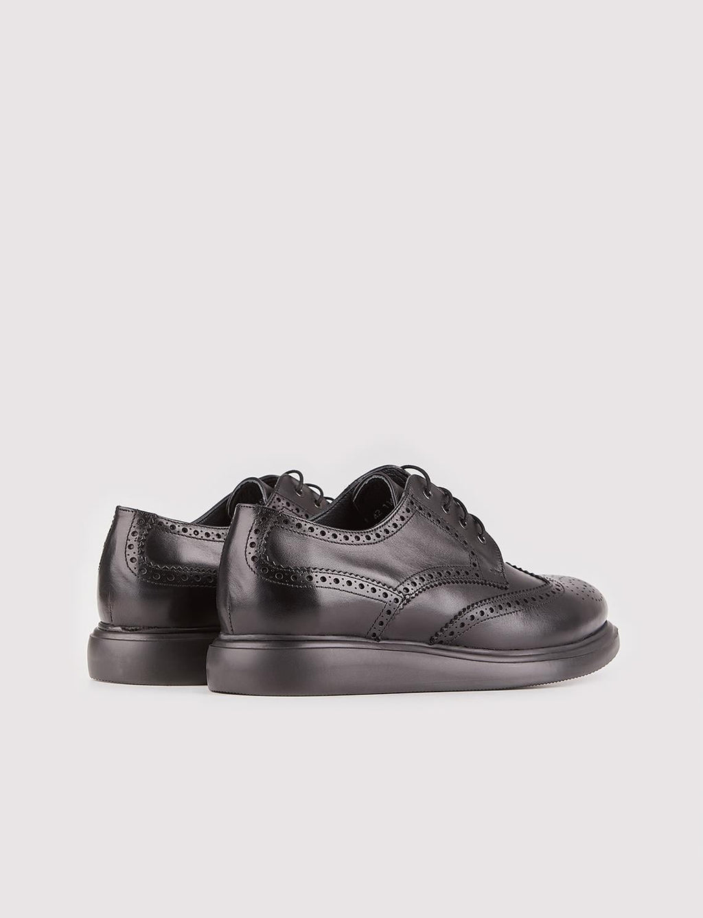 Eva Sole Genuine Leather Black Lace-up Men's Casual Shoes