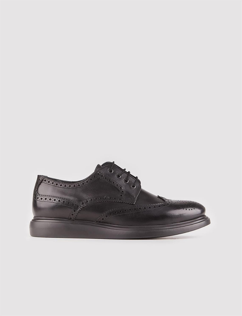 Eva Sole Genuine Leather Black Lace-up Men's Casual Shoes