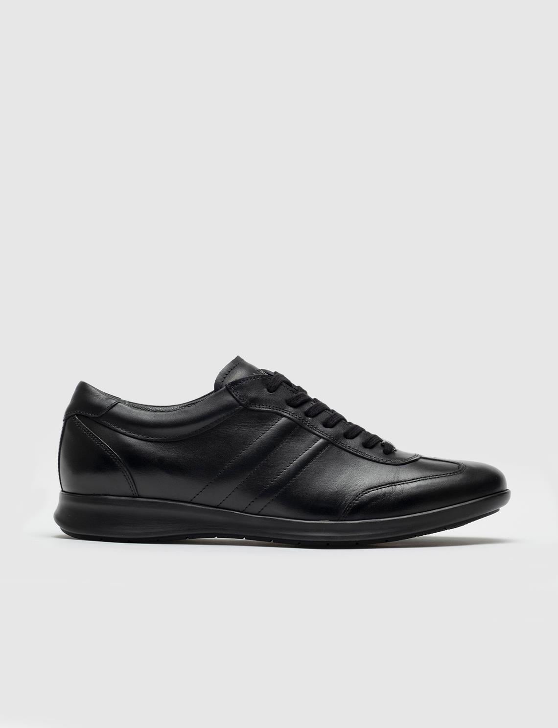 Genuine Leather Black Lace-up Non-Slip Men's Casual Shoes