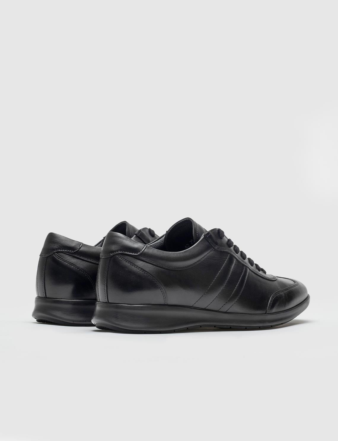 Genuine Leather Black Lace-up Non-Slip Men's Casual Shoes