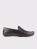 Genuine Leather Black Laceless Men's Loafer Shoes