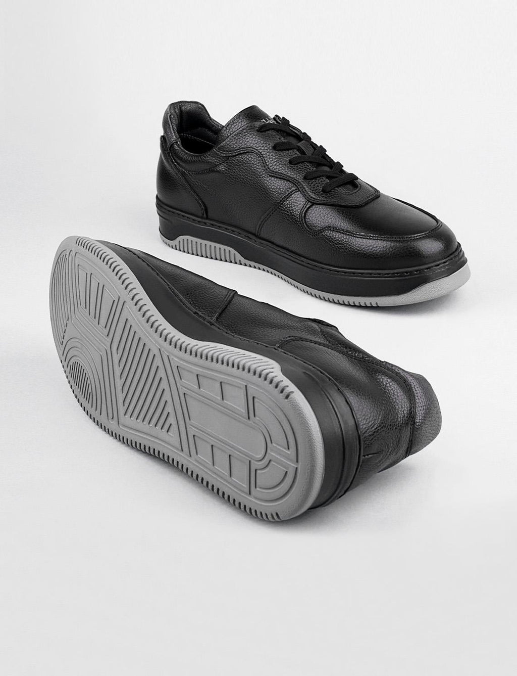 Genuine Leather Black Berlin Lace-up Men's Athletic Shoes