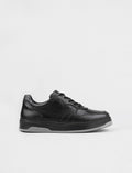 Genuine Leather Black Berlin Lace-up Men's Athletic Shoes