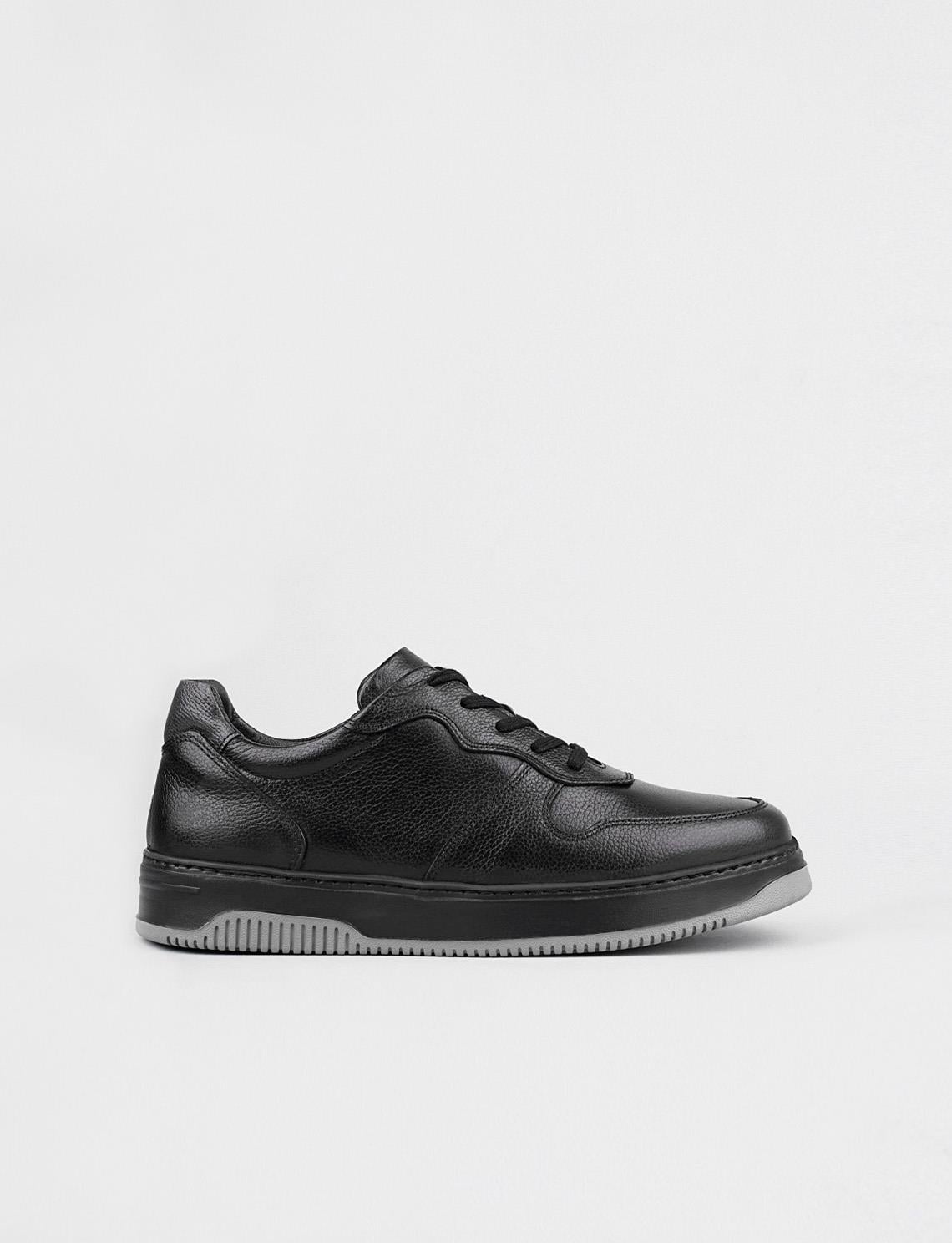 Genuine Leather Black Berlin Lace-up Men's Athletic Shoes